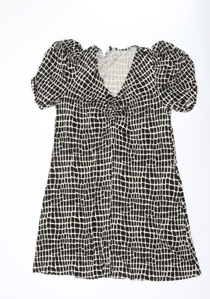 Next Women’s Black Geometric Viscose Fit & Flare Dress Size 20