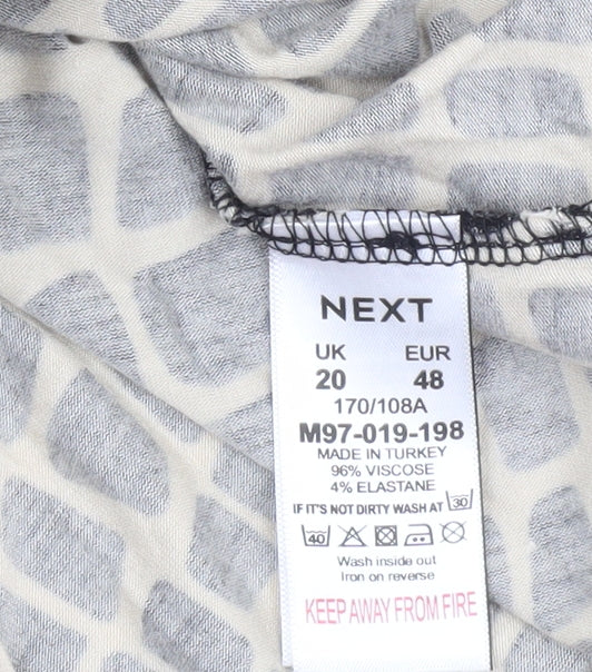 Next Women’s Black Geometric Viscose Fit & Flare Dress Size 20