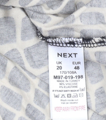 Next Women’s Black Geometric Viscose Fit & Flare Dress Size 20