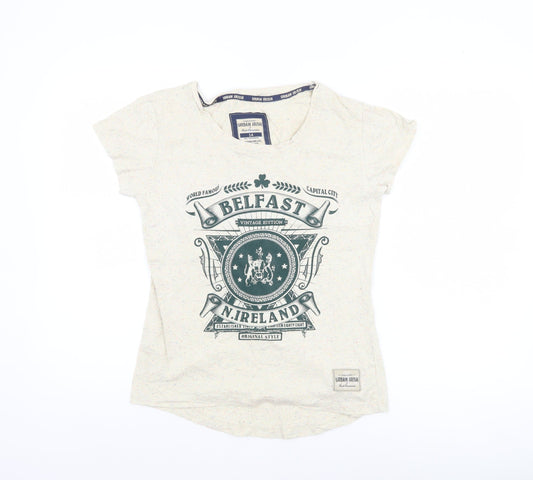Womens UK Size 14 Urban Irish Beige Basic T-Shirt