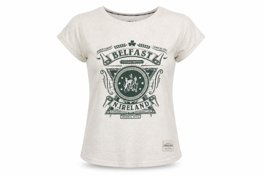 Womens UK Size 14 Urban Irish Beige Basic T-Shirt