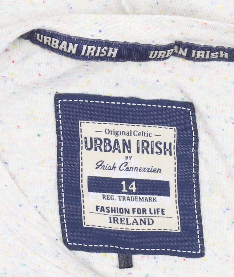 Womens UK Size 14 Urban Irish Beige Basic T-Shirt