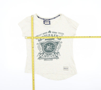 Womens UK Size 14 Urban Irish Ivory Basic T-Shirt