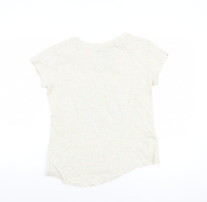 Womens UK Size 14 Urban Irish Ivory Basic T-Shirt