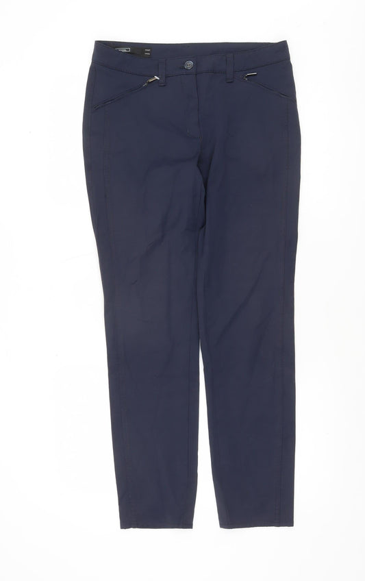 Bianca Women Blue Chino Trousers Size 10 Straight Stretch