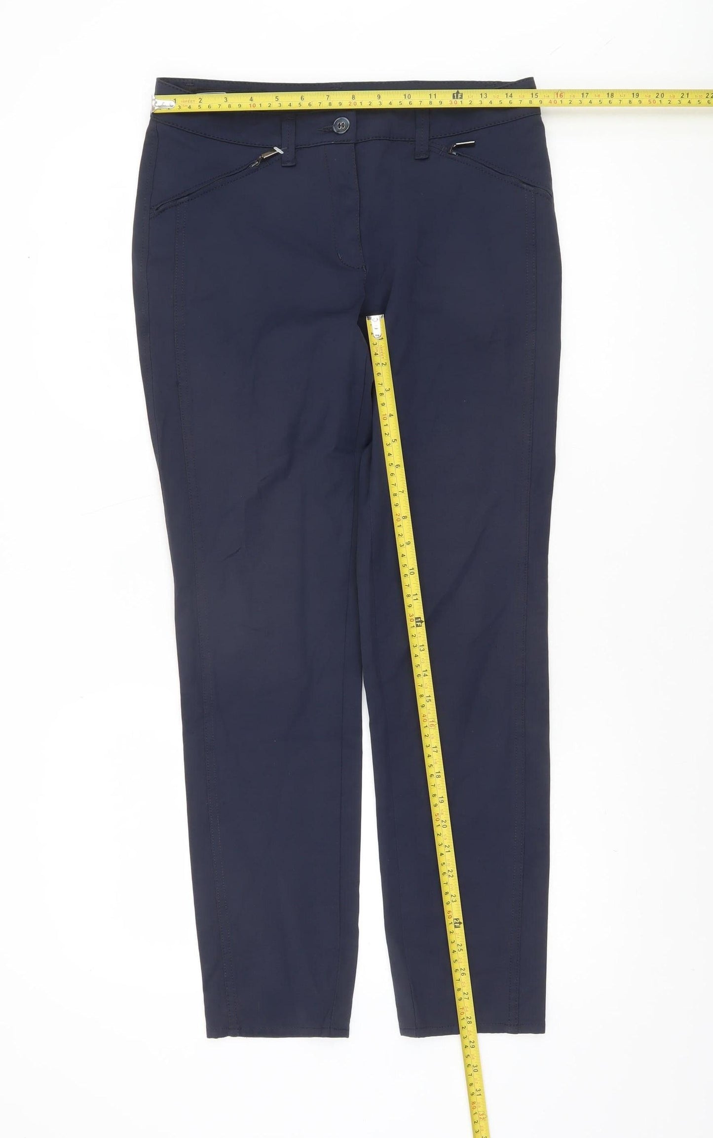 Womens UK Size 10 Bianca Slim Fit Chino Blue Trousers
