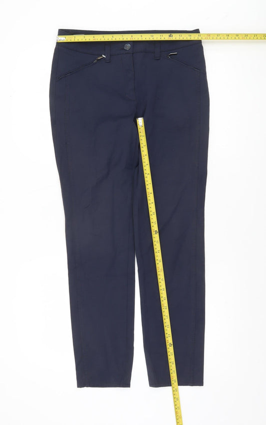 Bianca Women Blue Chino Trousers Size 10 Straight Stretch