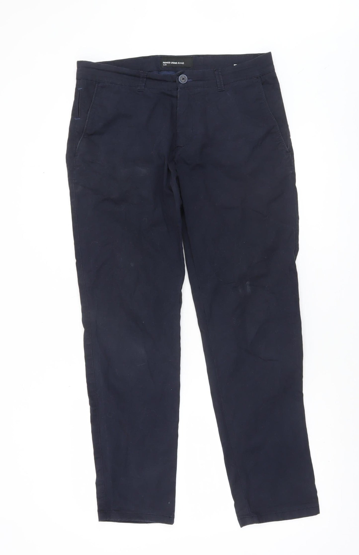 Remus Uomo Men's Blue Slim Fit Chino Trousers 32S