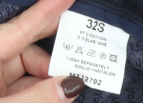 Remus Uomo Men's Blue Slim Fit Chino Trousers 32S