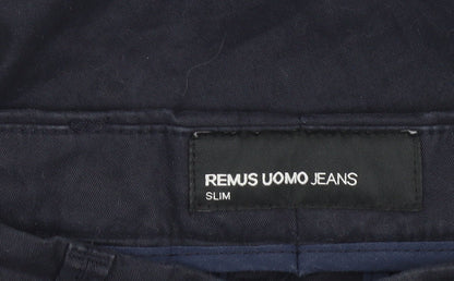 Remus Uomo Men's Blue Slim Fit Chino Trousers 32S