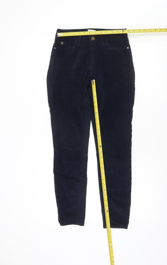 River Island Women Blue Corduroy Skinny Trousers Size 10