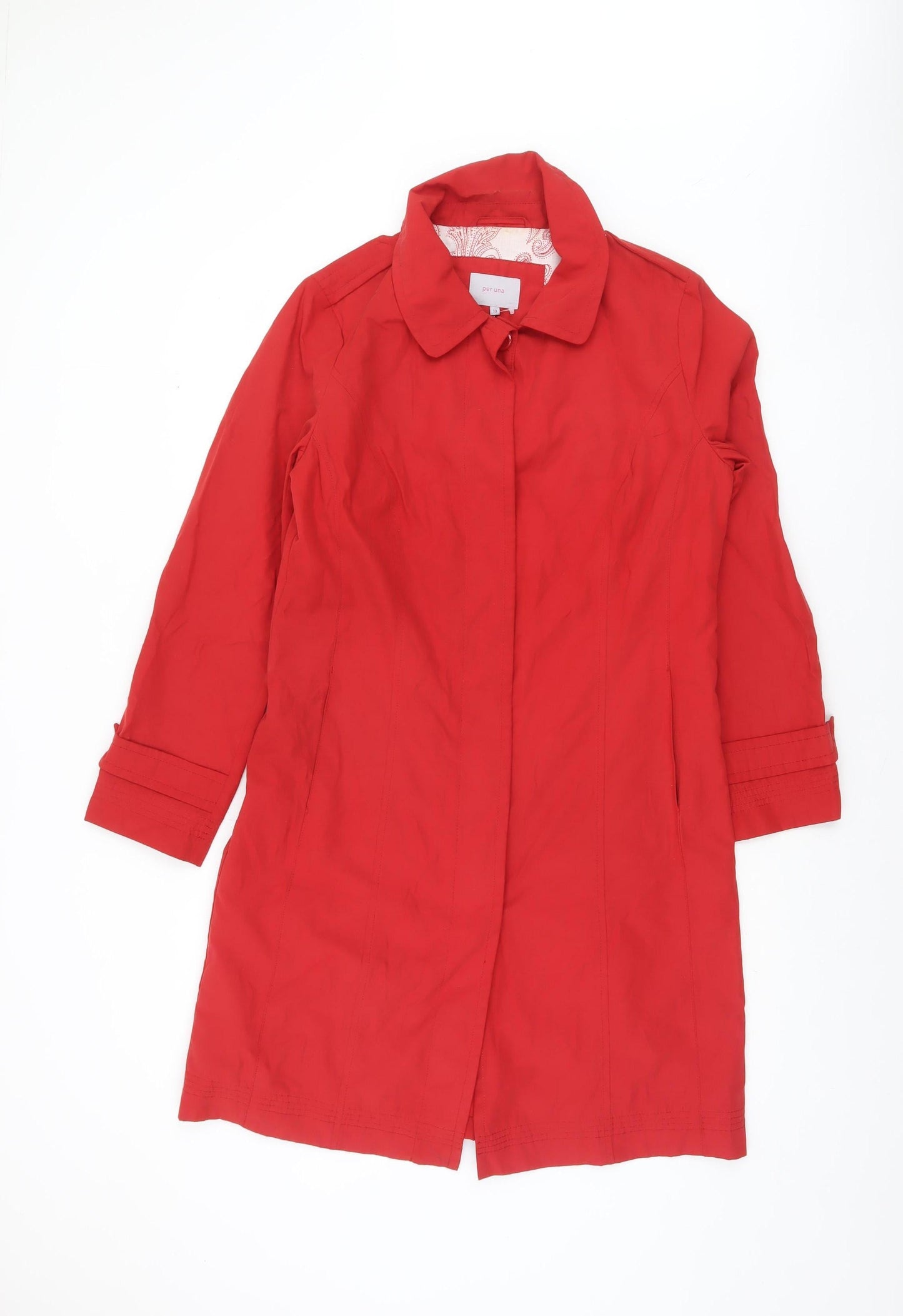 Womens UK Size 10 Marks and Spencer Red Trench Coat