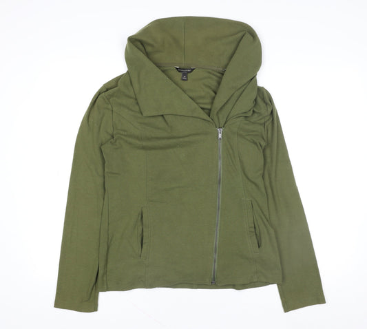 Banana Republic Women’s Green Jacket M Lightweight Cotton Zip Front