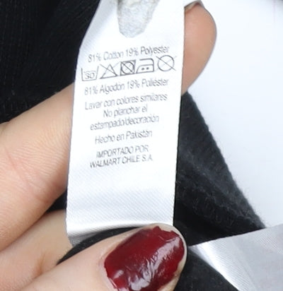 George Girls Black Christmas Reindeer Pullover Sweatshirt 10-11 Years