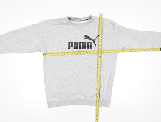 Puma Women's Grey Crew Neck Logo Sweatshirt Size 10