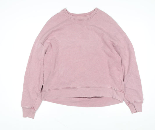 Hollister Women’s Pink Crew Neck Pullover Sweatshirt Size L Cotton Blend