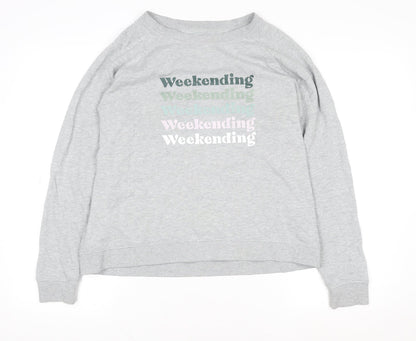 Womens UK Size 10 Fat Face Grey Pullover Sweatshirt