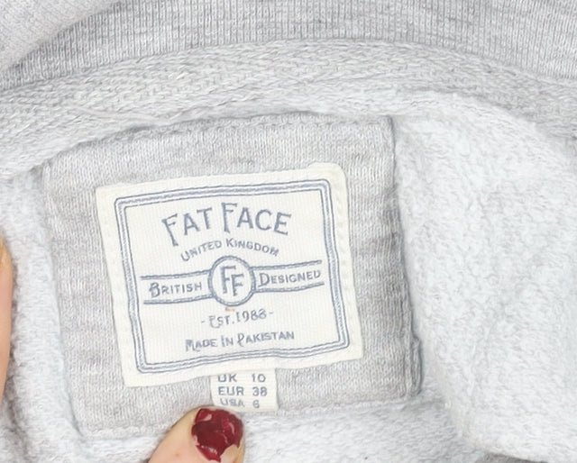 Womens UK Size 10 Fat Face Grey Pullover Sweatshirt