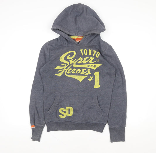 Mens UK Size S Superdry Grey Pullover Hoodie