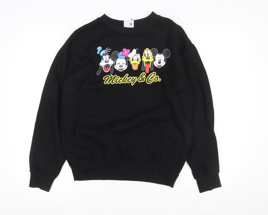 Womens UK Size S Disney Black Pullover Sweatshirt