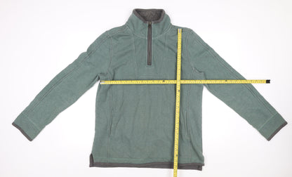 Airlie Men’s Green Cotton 1/4 Zip Stand-Up Collar Casual Jacket Size M