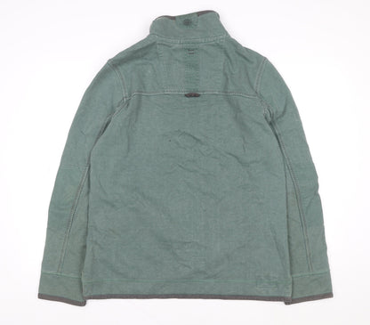 Airlie Men’s Green Cotton 1/4 Zip Stand-Up Collar Casual Jacket Size M