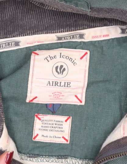 Airlie Men’s Green Cotton 1/4 Zip Stand-Up Collar Casual Jacket Size M