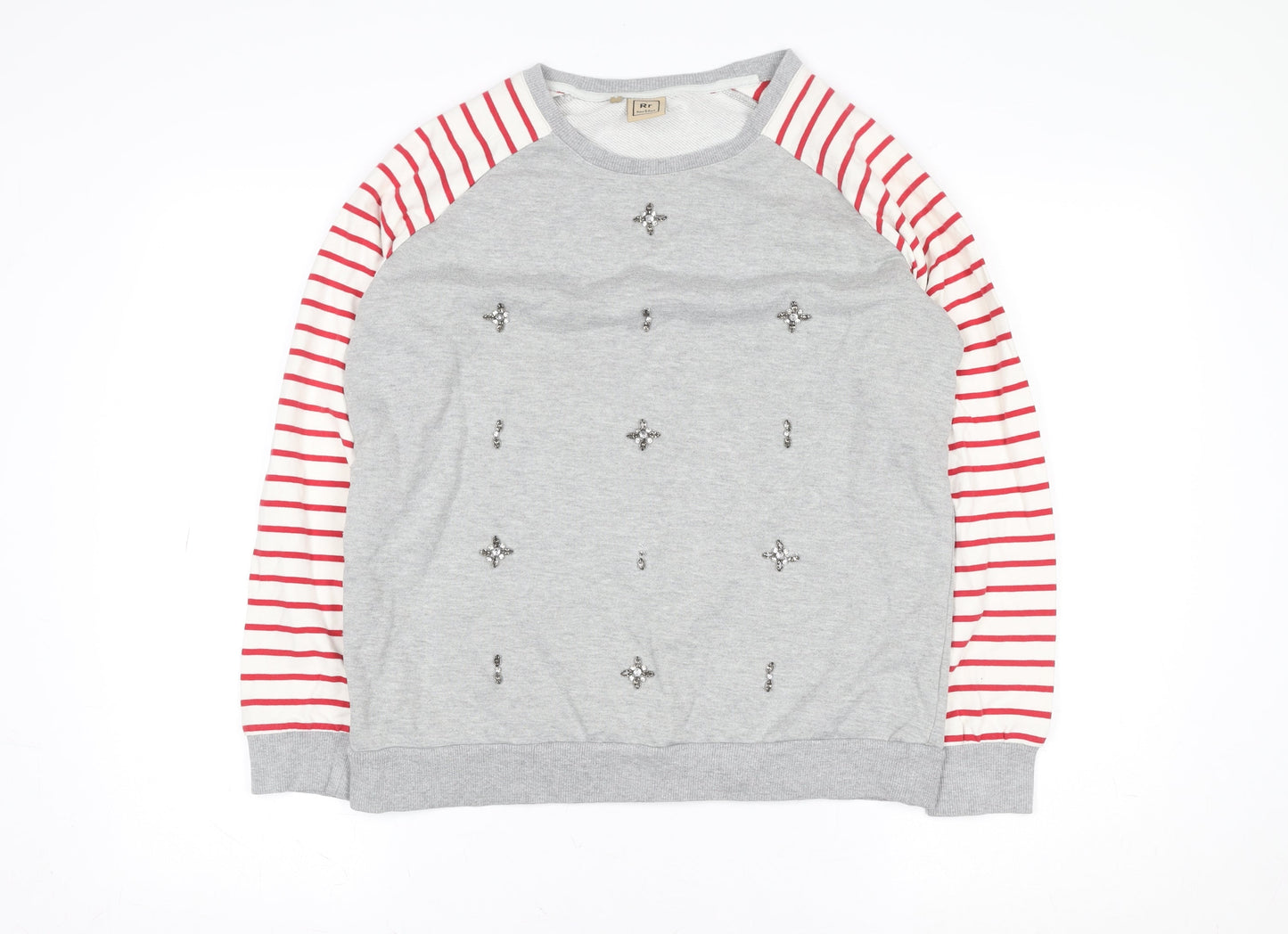 Womens UK Size S Rose & Rose Grey Pullover Sweatshirt