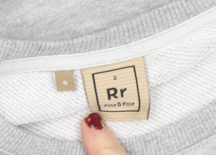 Womens UK Size S Rose & Rose Grey Pullover Sweatshirt