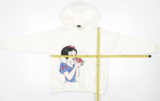 Girls UK Size 13-14 Years Zara White Pullover Hoodie