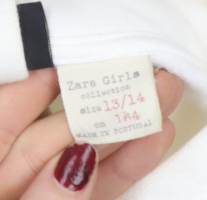 Girls UK Size 13-14 Years Zara White Pullover Hoodie