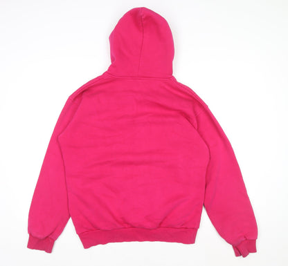 Superdry Women’s Pink Pullover Hoodie Size M 100% Cotton Logo Print