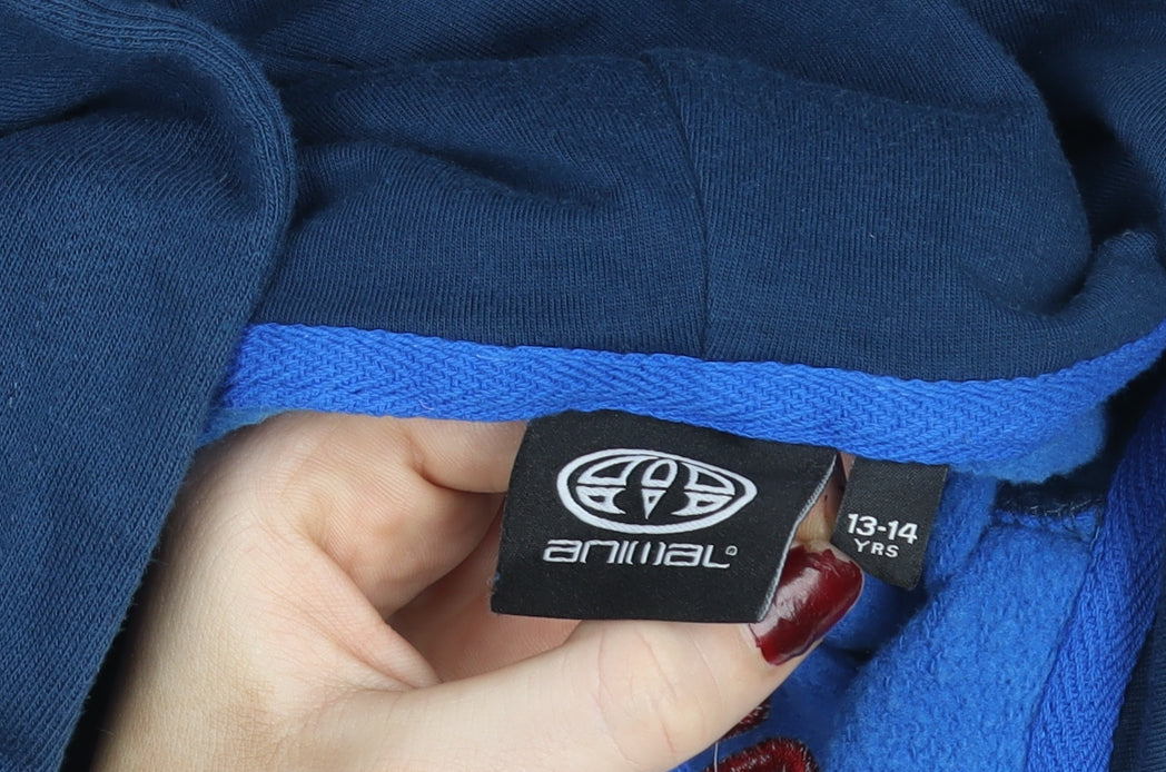 Animal Blue Teen 14 Slim Track Hoodie Jacket Cotton Blend