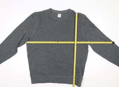 GAP Men’s Grey Cotton Knit Pullover Jumper XL Regular Fit