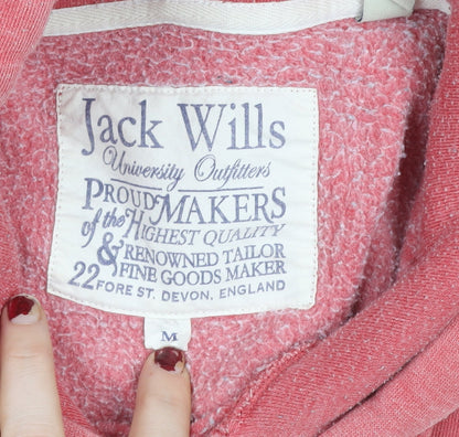 Womens UK Size M Jack Wills Pink Pullover Hoodie