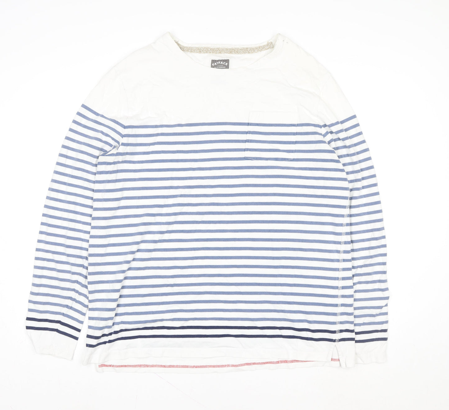 FatFace Womens Blue Striped Long Sleeve Cotton Nautical Top XL