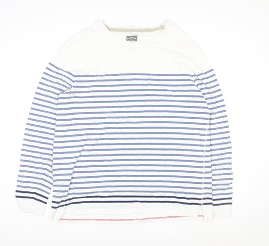FatFace Womens Blue Striped Long Sleeve Cotton Nautical Top XL