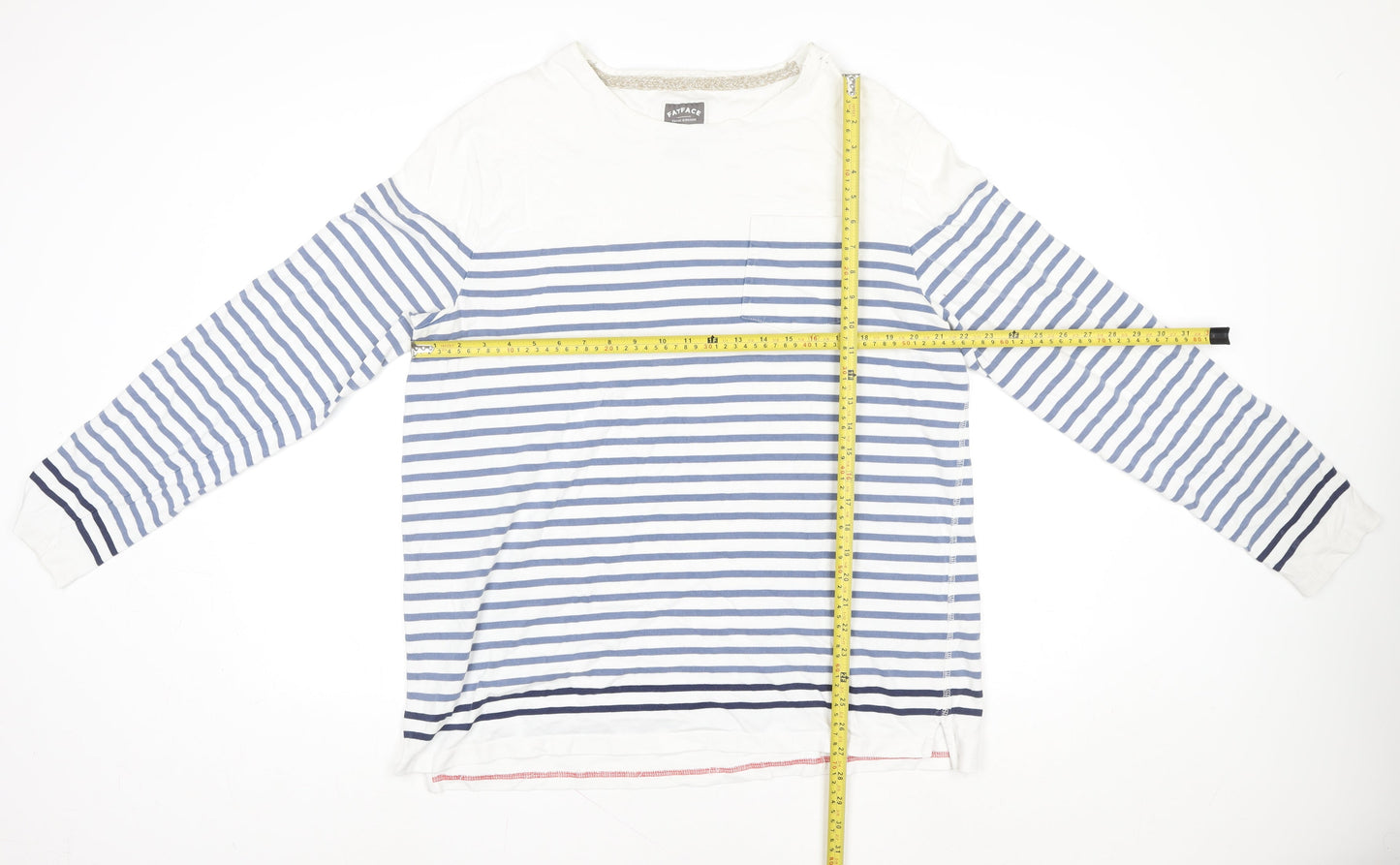 FatFace Womens Blue Striped Long Sleeve Cotton Nautical Top XL