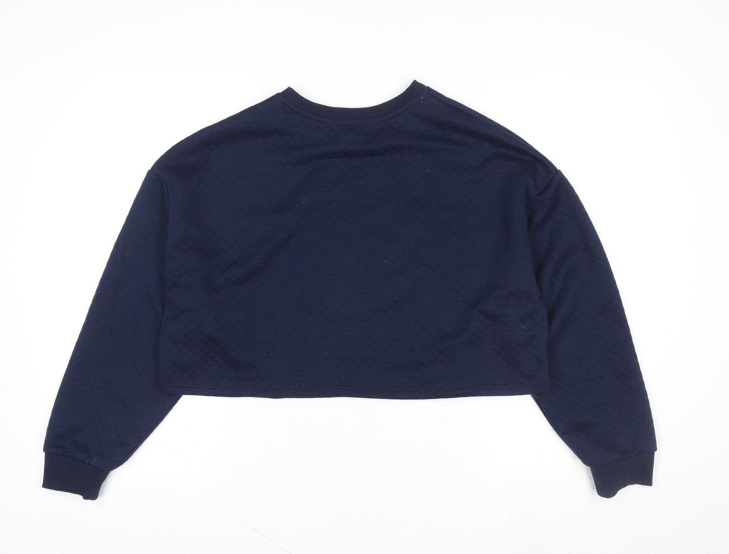 Disney Stitch Navy Christmas Crop Sweatshirt Womens M 12-14 Primark