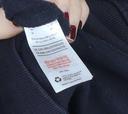 F&F Women’s Black Floral Graphic Pullover Sweatshirt UK M