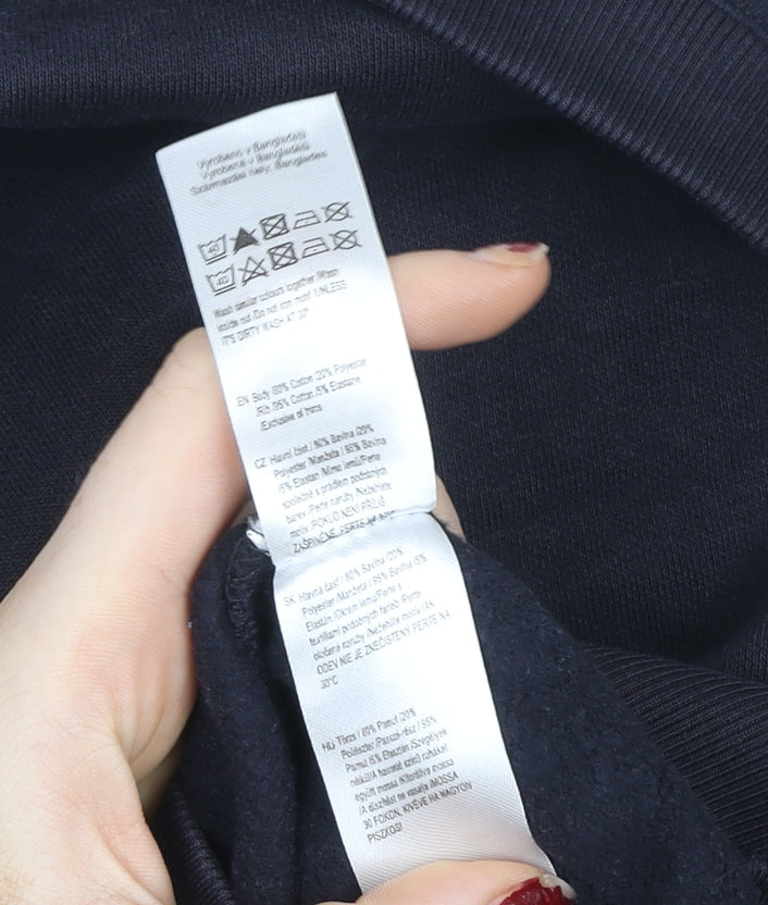 F&F Women’s Black Floral Graphic Pullover Sweatshirt UK M