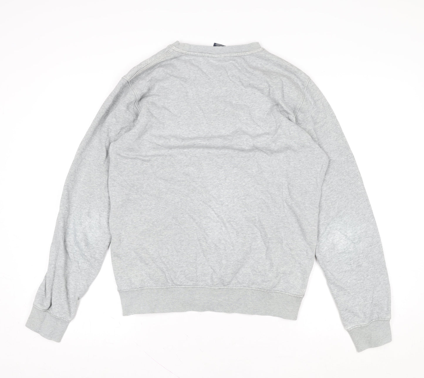 Champion Women Grey Medium Crew Neck Sweatshirt Logo Cotton Blend