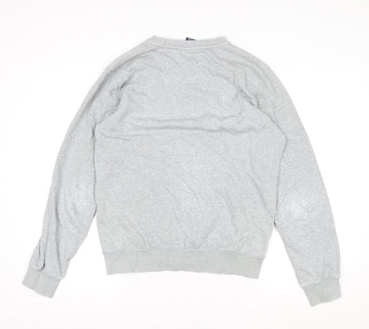Champion Women Grey Medium Crew Neck Sweatshirt Logo Cotton Blend