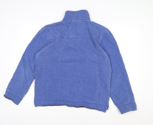 Mens UK Size L Crew Clothing Company Blue Henley Sweatshirt