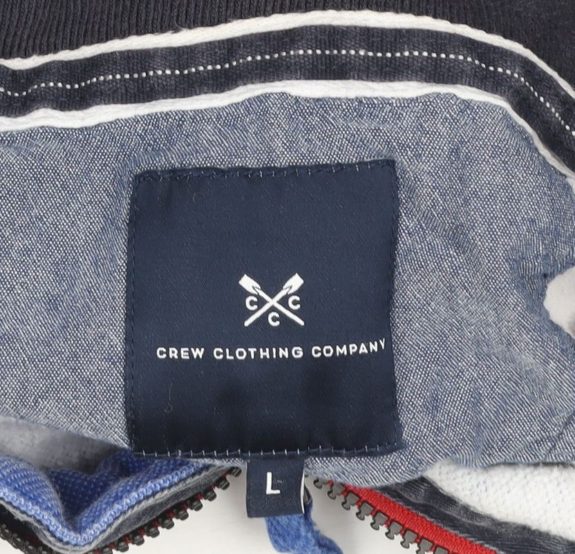 Mens UK Size L Crew Clothing Company Blue Henley Sweatshirt