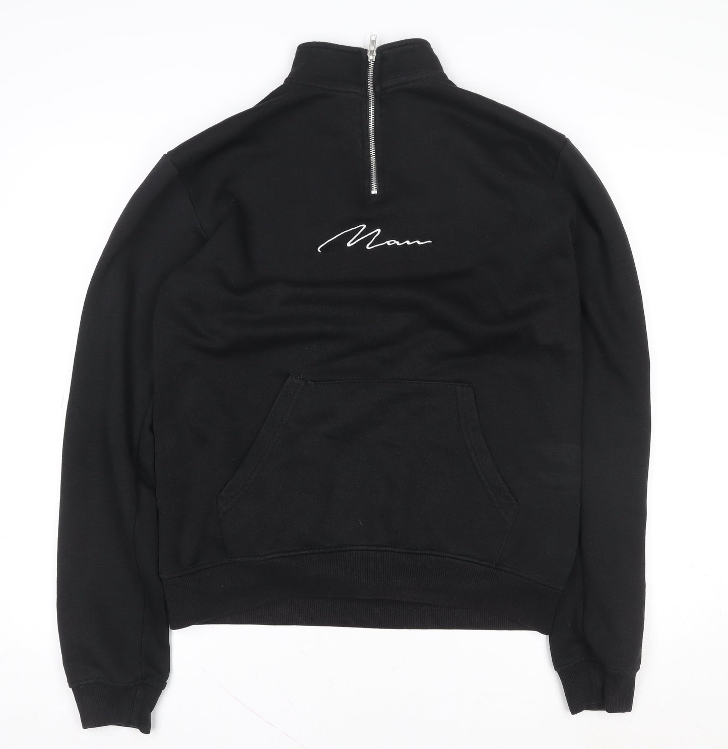 Mens UK Size M boohooMAN Black Henley Sweatshirt