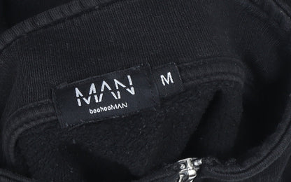 Mens UK Size M boohooMAN Black Henley Sweatshirt