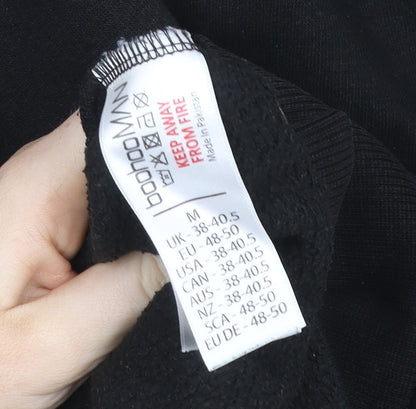 Mens UK Size M boohooMAN Black Henley Sweatshirt