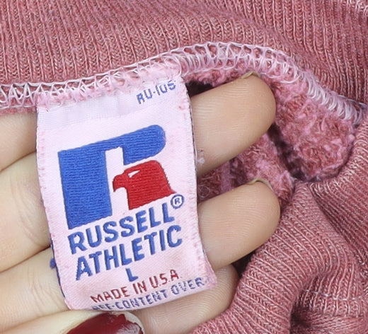 Womens UK Size L Russell Athletic Pink Pullover Sweatshirt
