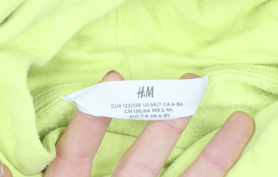 Boys UK Size 7-8 Years H&M Yellow Pullover Hoodie